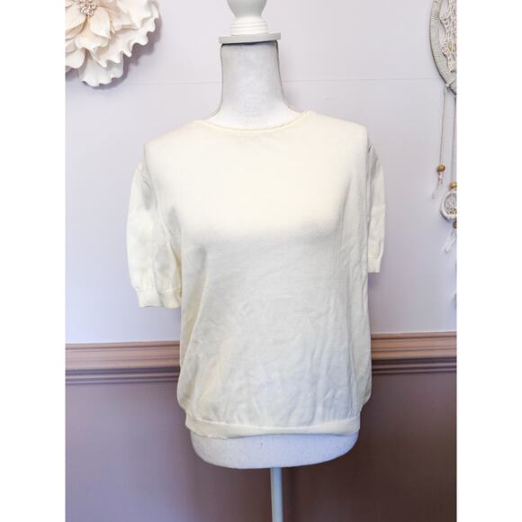Vintage Burberry's Short Sleeve Cotton Sweater Size Small - Picture 1 of 5